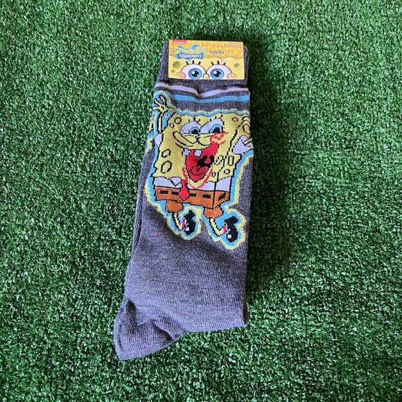 Nickelodeon 2-Pair SpongeBob SquarePants & Patrick Star Salute Socks 6-12 NEW - Picture 2 of 7